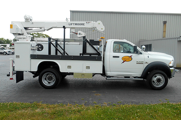 Liftmoore service crane package Model 3055 hydraulic crane with radio controls Bucket Truck with Liftmoore Crane